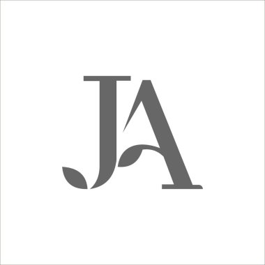 İlk harf ja logosu veya aj logo vektör tasarım şablonu