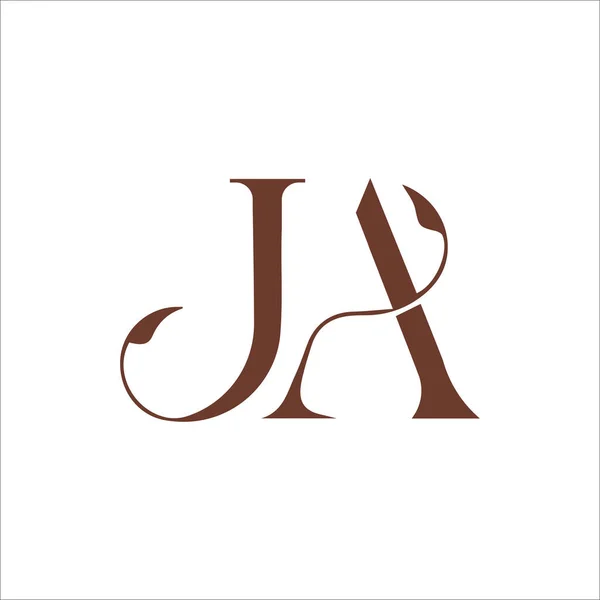 初期の文字JaロゴまたはAjロゴベクトルデザインテンプレート — ストックベクタ