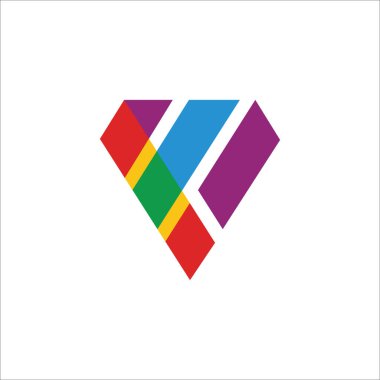 İlk harf fv logosu veya vf logo vektör tasarım şablonu