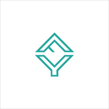 İlk harf fy logosu veya yf logo vektör tasarım şablonu
