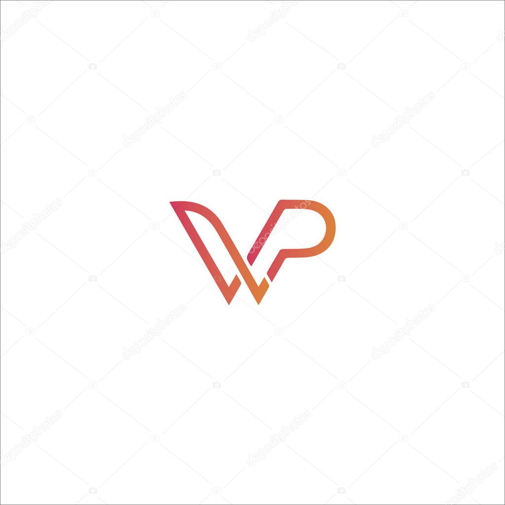 Initial letter wp logo or pw logo vector design templates