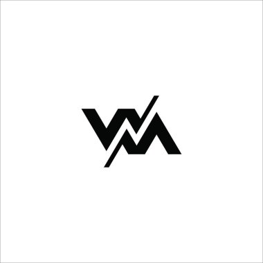 İlk harf wm logo veya mw logo vektör tasarım şablonları