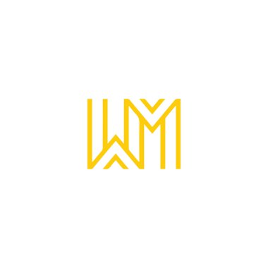 İlk harf wm logo veya mw logo vektör tasarım şablonu