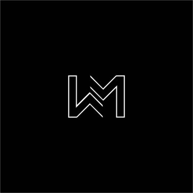 İlk harf wm logo veya mw logo vektör tasarım şablonu