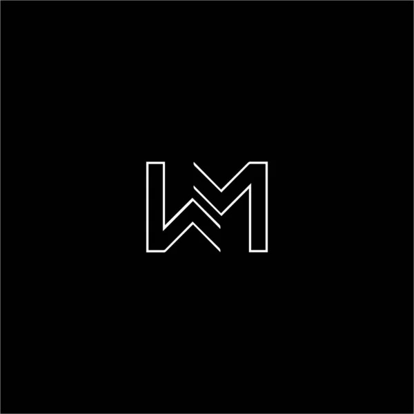 İlk harf wm logo veya mw logo vektör tasarım şablonu