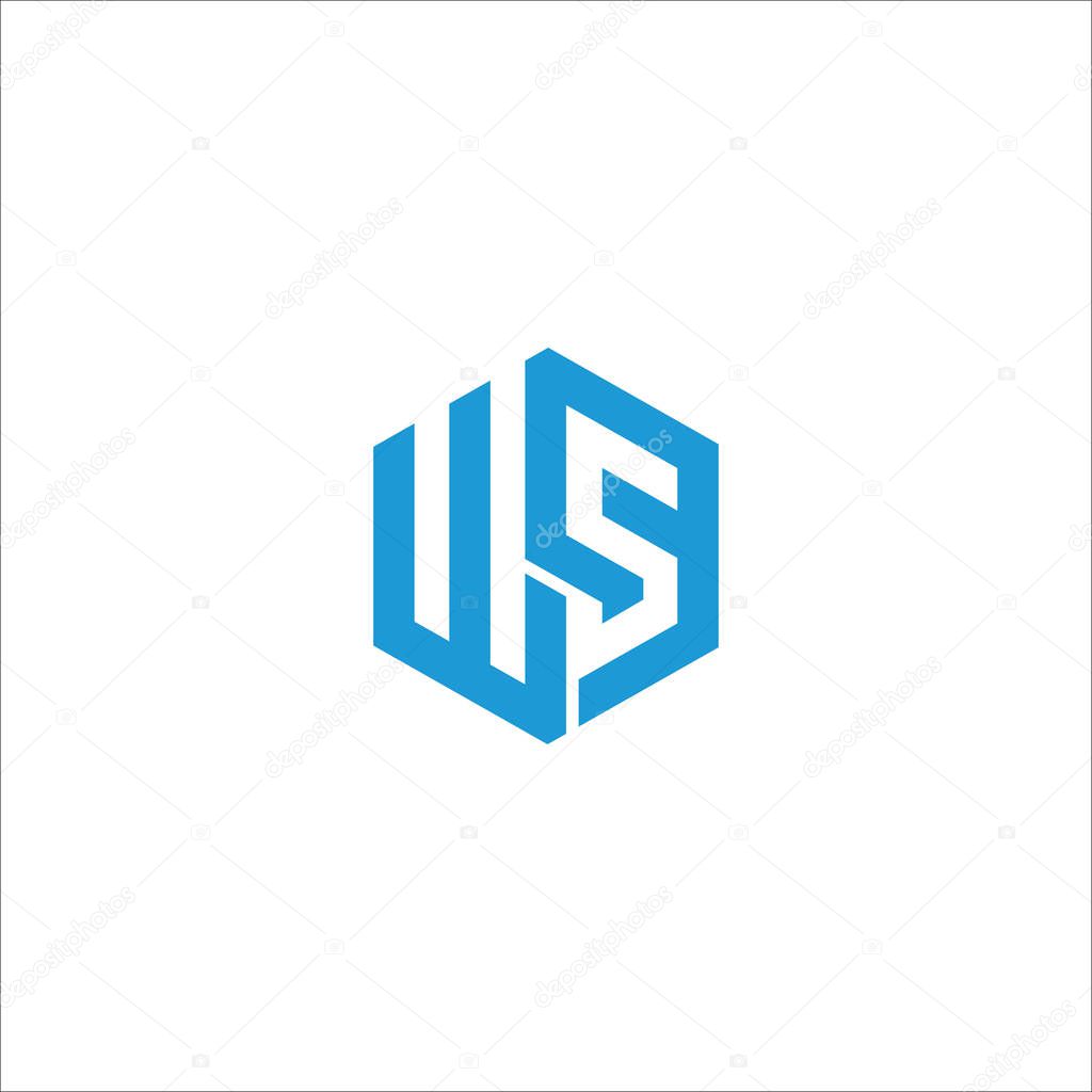 Initial letter ws logo or sw logo vector design template