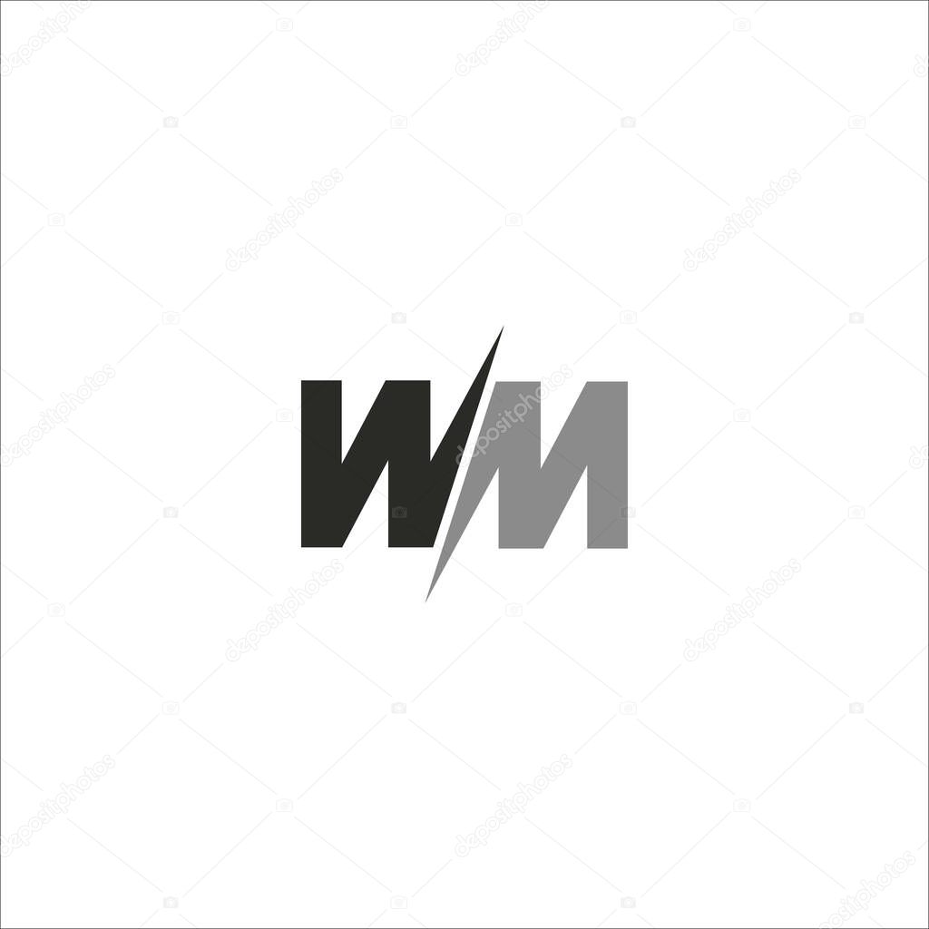 Initial letter wm logo or mw logo vector design templates