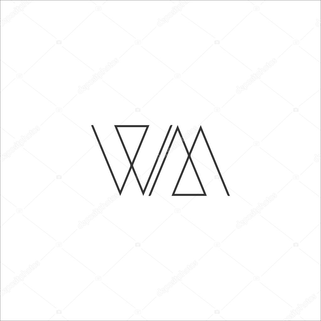 Initial letter wm logo or mw logo vector design templates