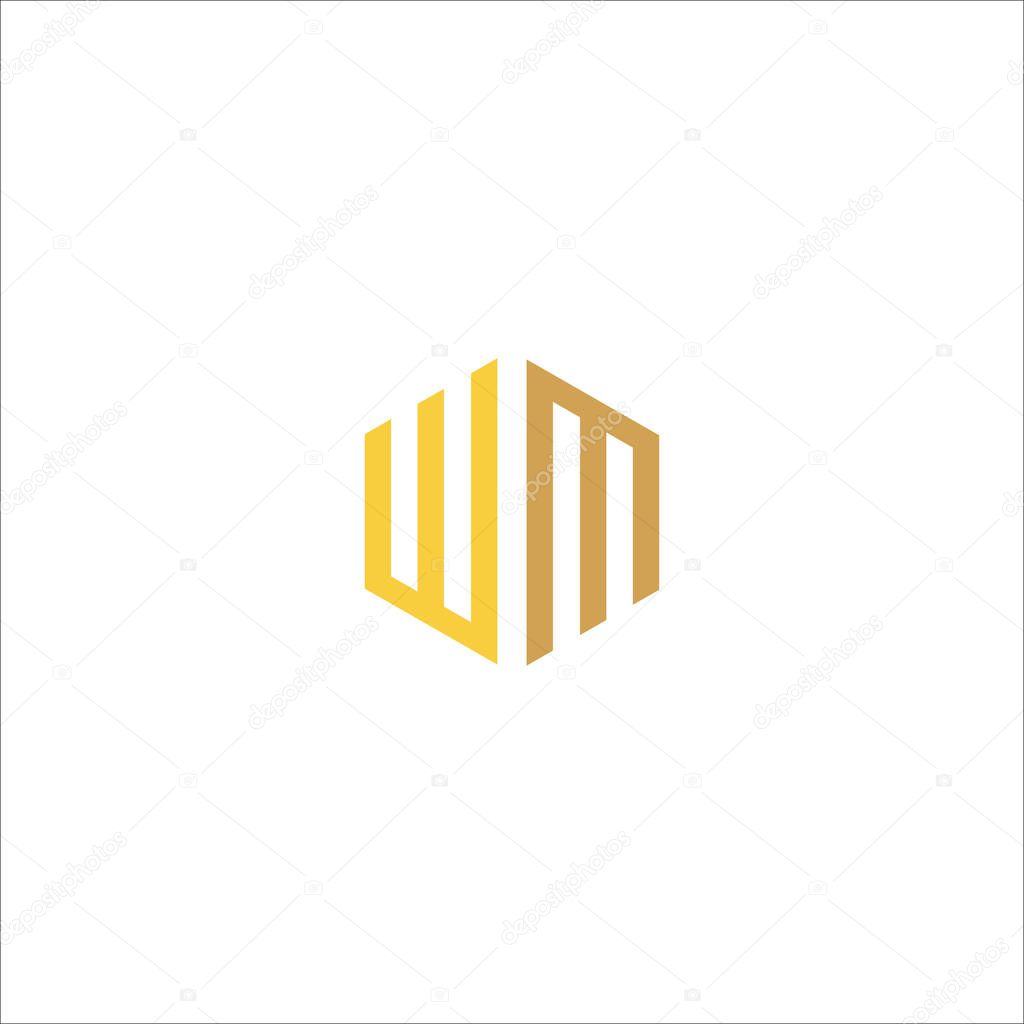Initial letter wm logo or mw logo vector design templates