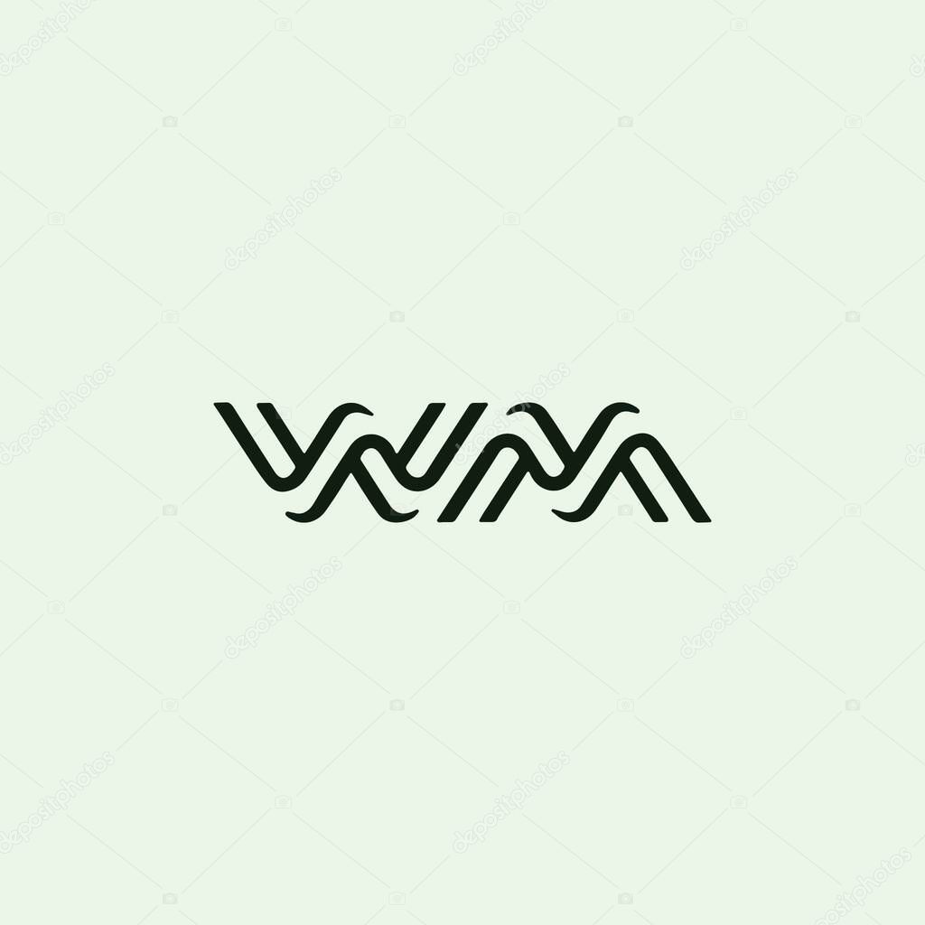 Initial letter wm logo or mw logo vector design template