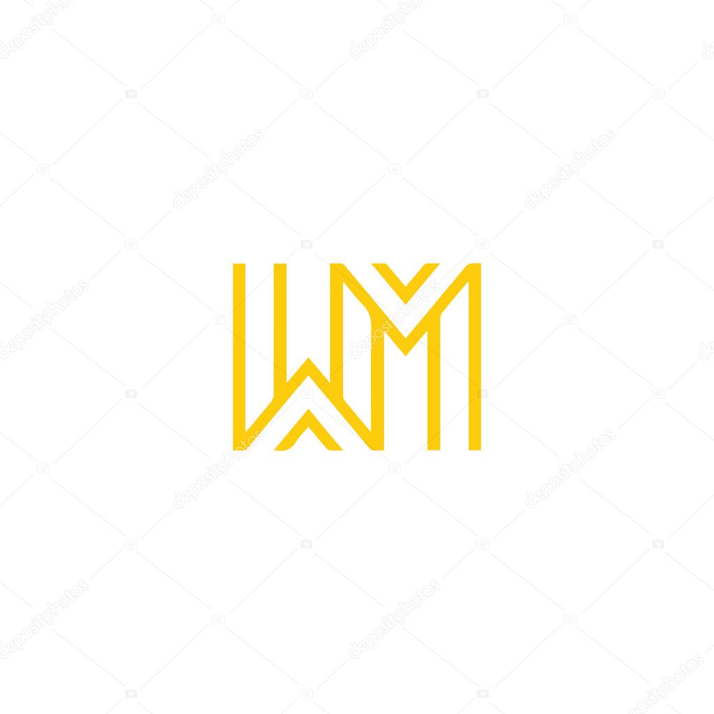 Initial letter wm logo or mw logo vector design template