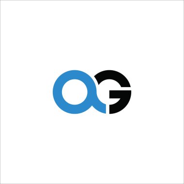 İlk harf qg logosu veya gq vektör tasarım şablonu