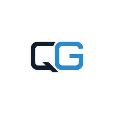 İlk harf qg logosu veya gq vektör tasarım şablonu