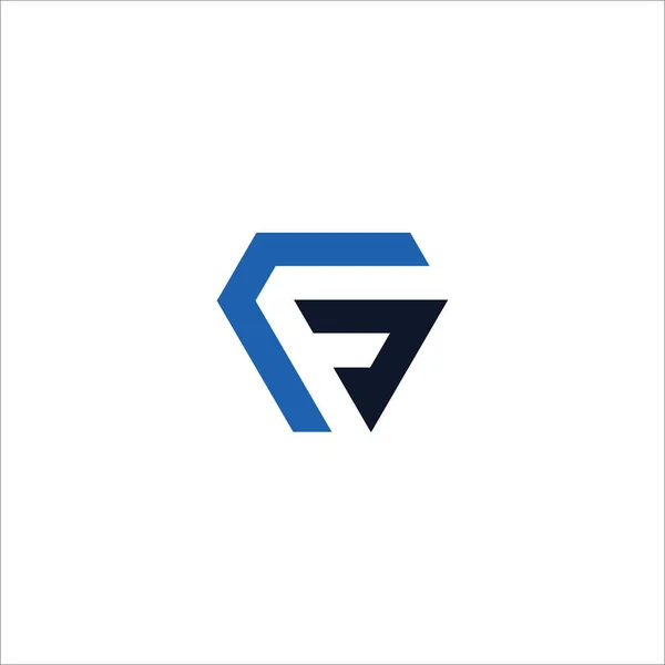 初期の文字のFgロゴやGfのロゴベクトルデザインテンプレート — ストックベクタ