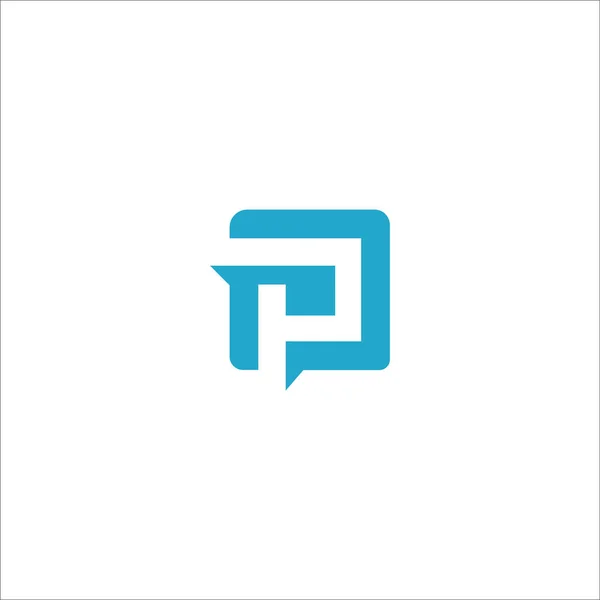 初期の文字のPpのロゴやPのロゴベクトルデザインテンプレート — ストックベクタ