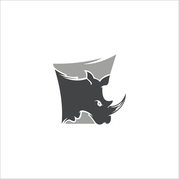Animal Rhino Vetor Design Logo Template —  Vetores de Stock