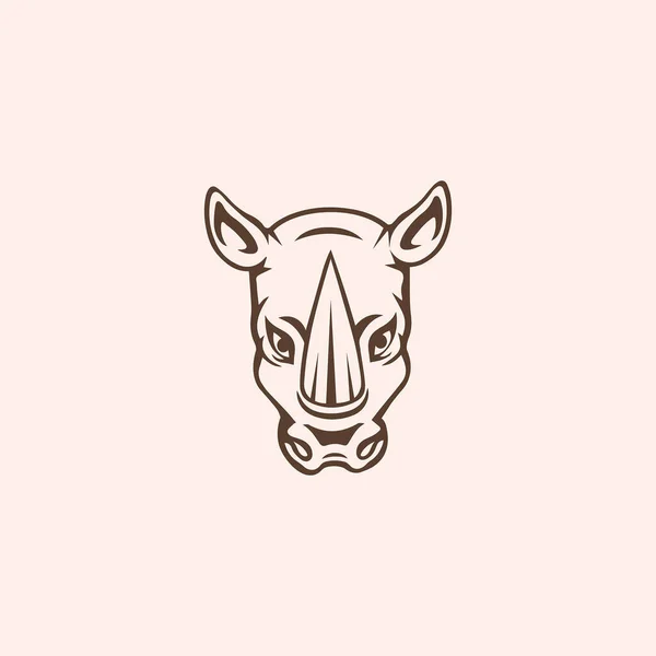 動物Rhinoベクトルデザインロゴテンプレート — ストックベクタ