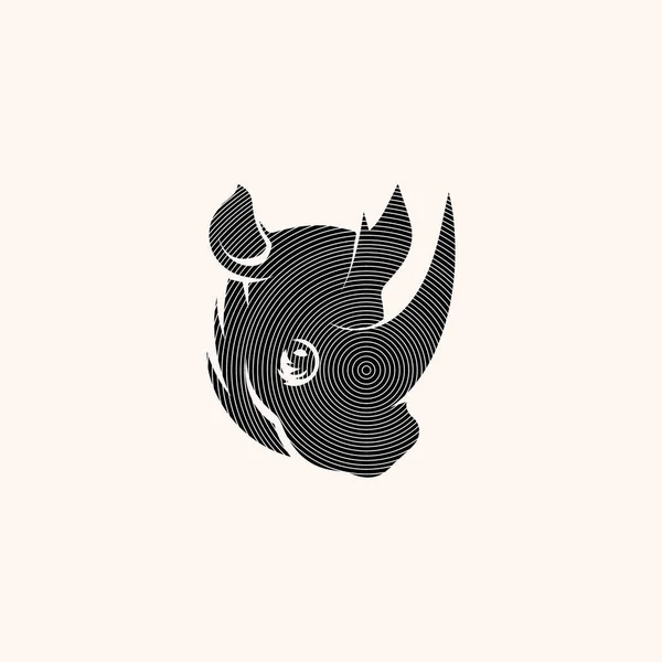 Animal Rhino Vector Design Logo Template — Stock Vector