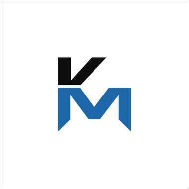 İlk harf kilometre logosu veya mk logo vektör tasarım şablonları