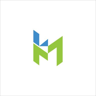 İlk harf kilometre logosu veya mk logo vektör tasarım şablonları