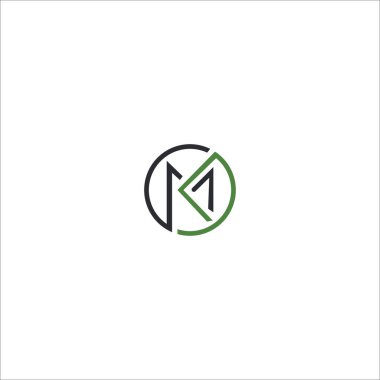 İlk harf kilometre logosu veya mk logo vektör tasarım şablonları