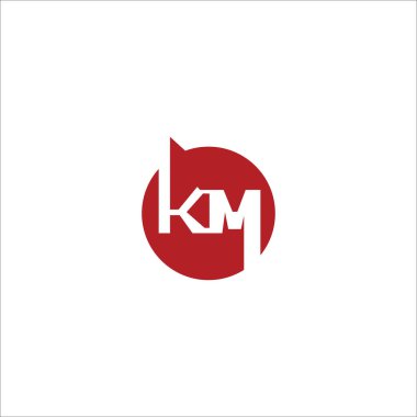 İlk harf kilometre logosu veya mk logo vektör tasarım şablonu