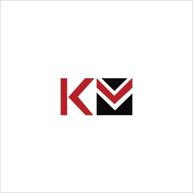 Initial letter km logo or mk logo vector design template clipart