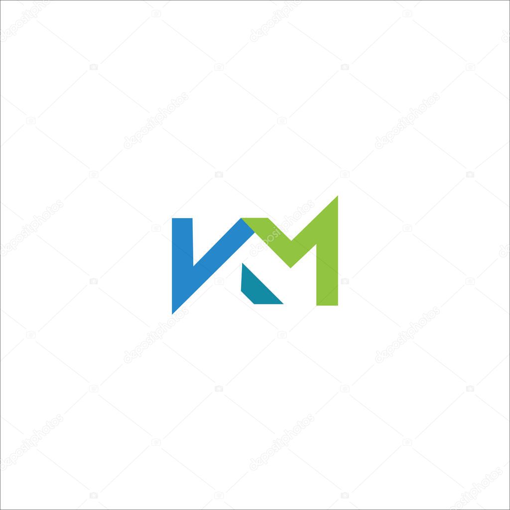 Initial letter km logo or mk logo vector design templates