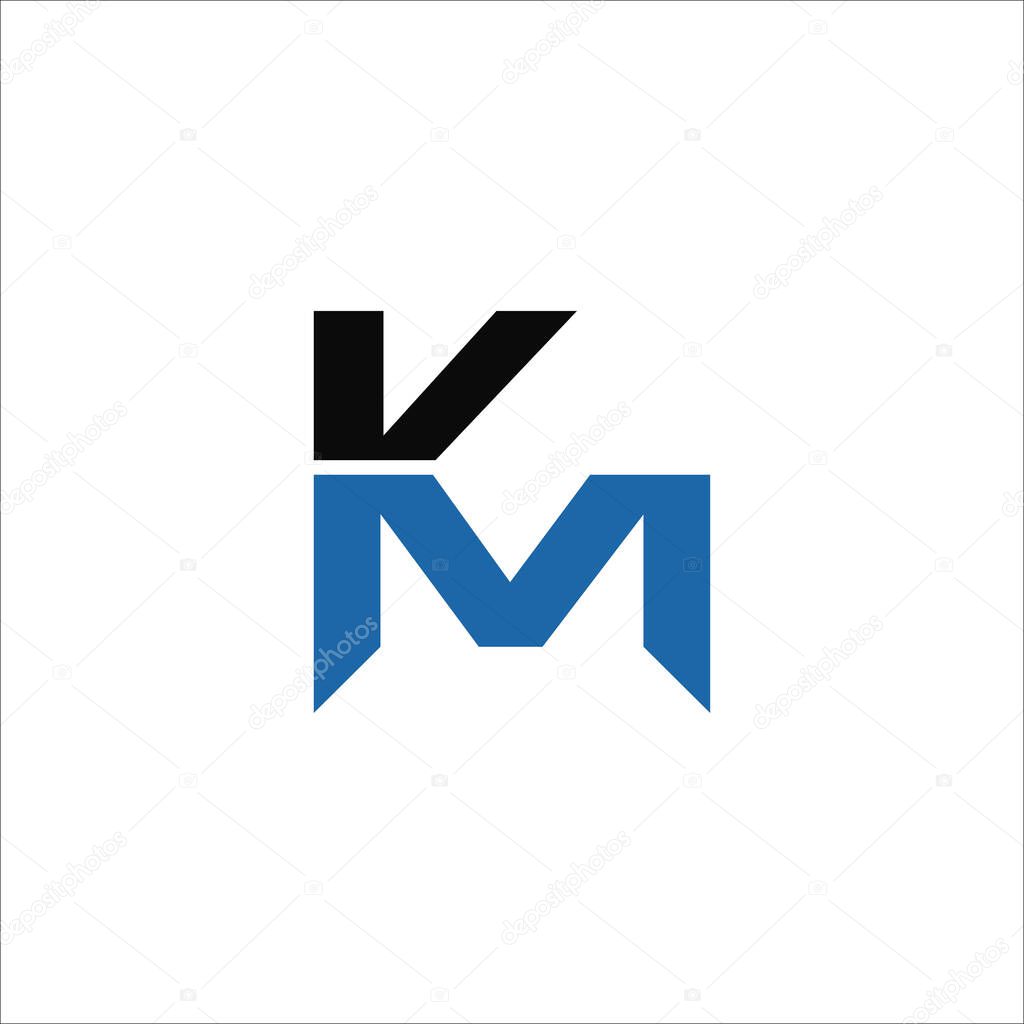 Initial letter km logo or mk logo vector design templates