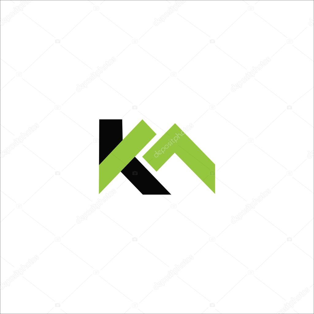 Initial letter km logo or mk logo vector design templates