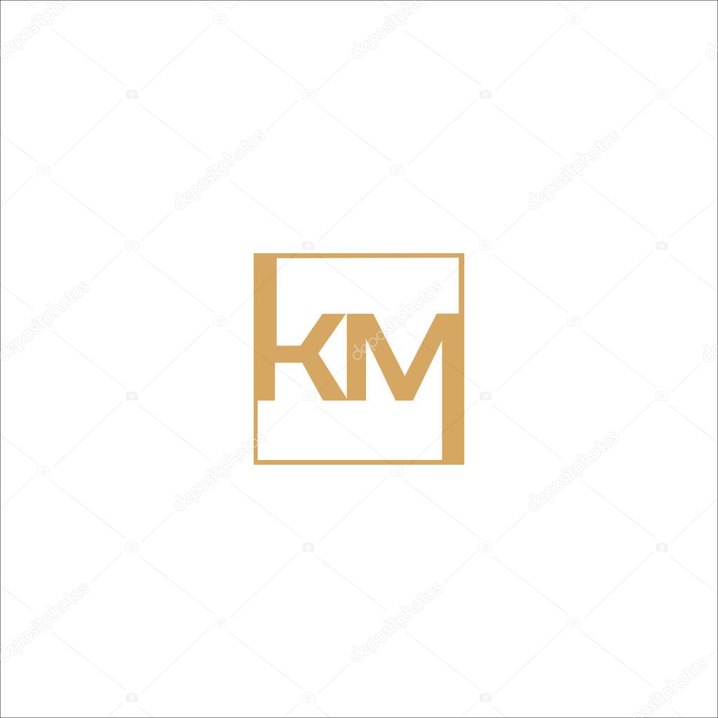 Initial letter km logo or mk logo vector design template