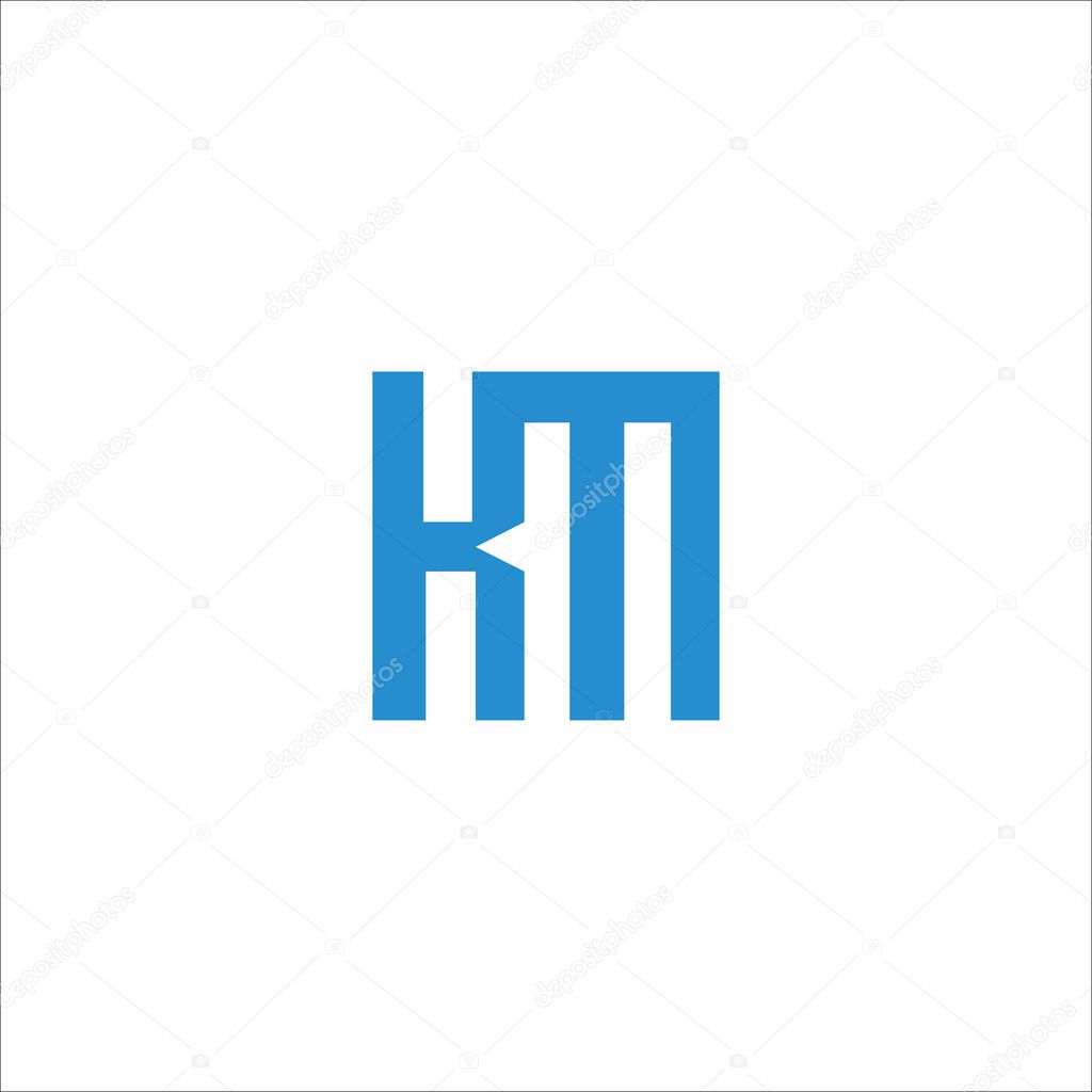Initial letter km logo or mk logo vector design template