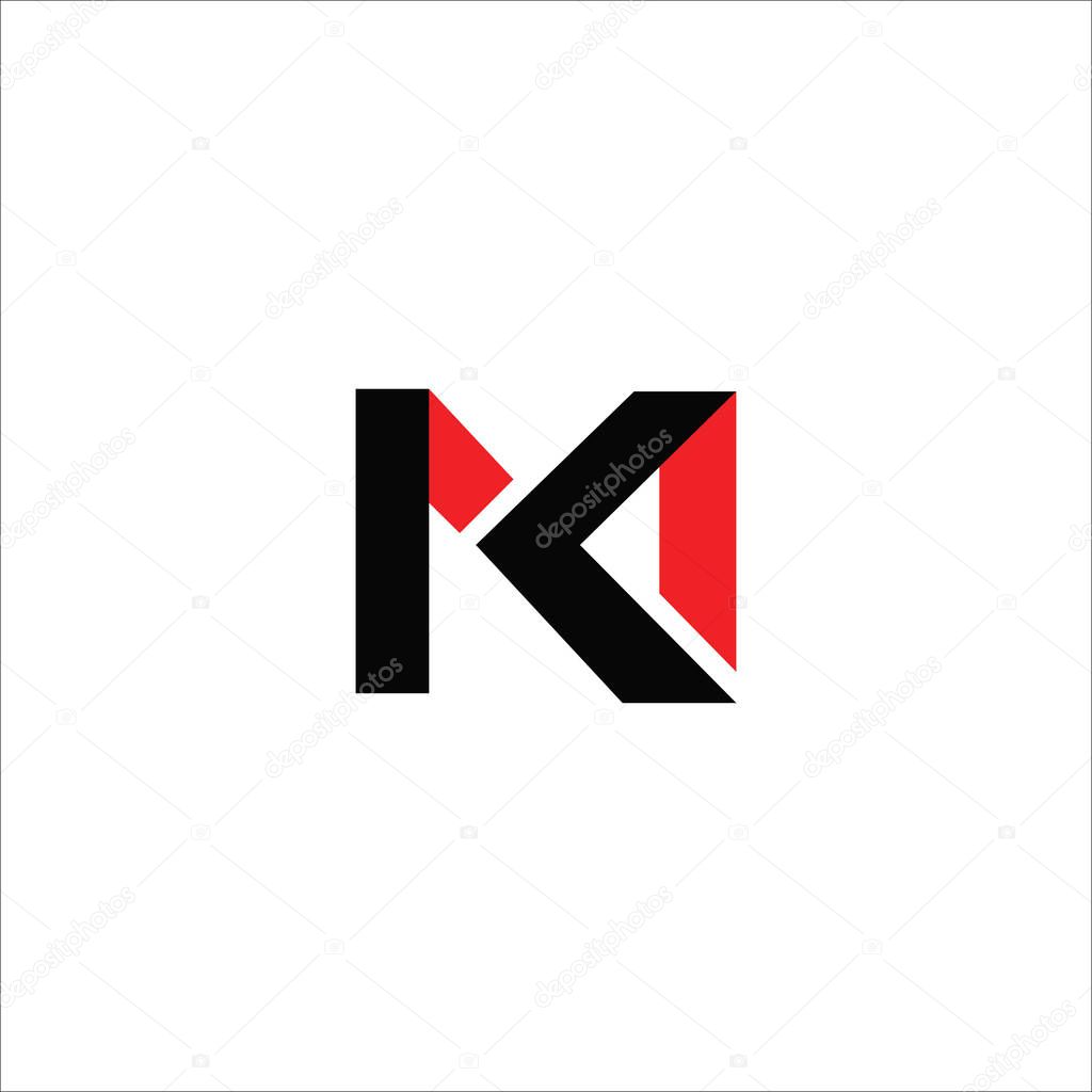 Initial letter km logo or mk logo vector design template