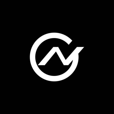 İlk harf cn logosu veya nc logo vektör tasarım şablonları
