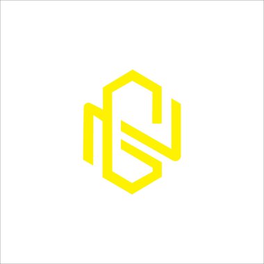 İlk harf cn logosu veya nc logo vektör tasarım şablonu