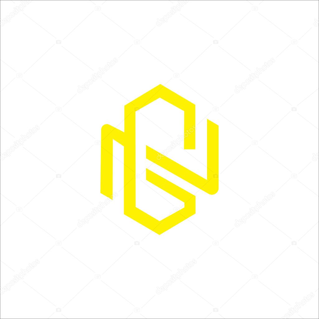 Initial letter cn logo or nc logo vector design template