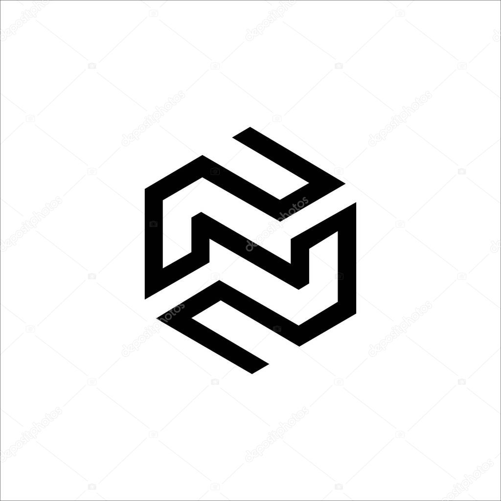 Initial letter cn logo or nc logo vector design template