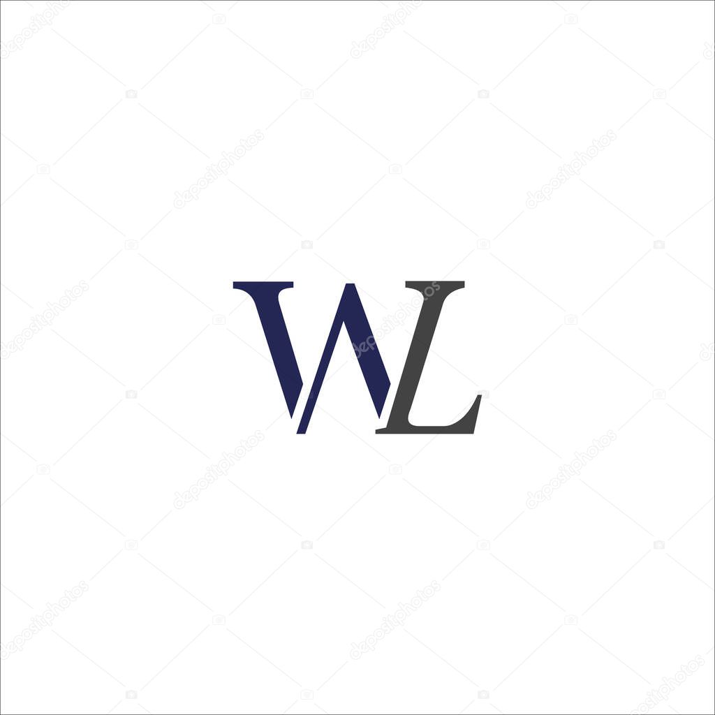 Initial letter wl logo or lw logo vector design template