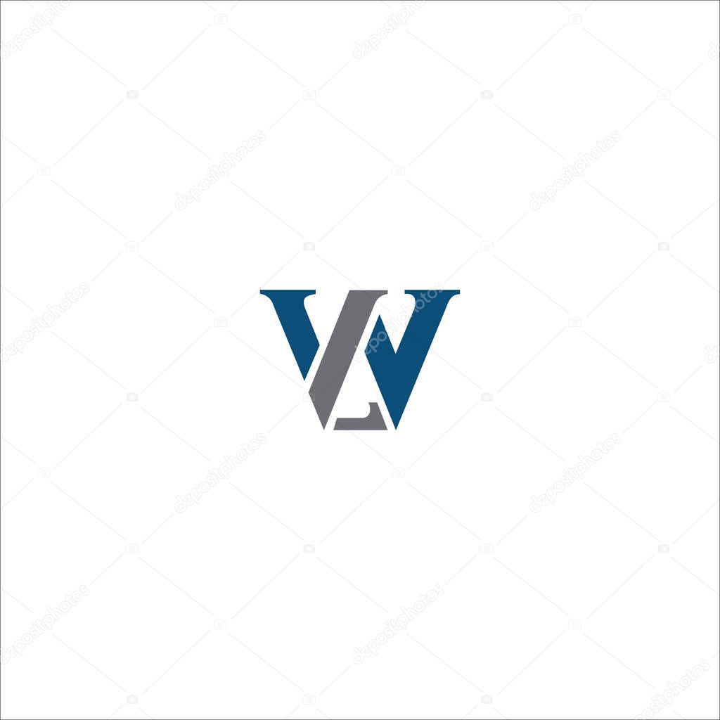 Initial letter wl logo or lw logo vector design template