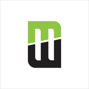 İlk harf wm logo veya mw logo vektör tasarım şablonu