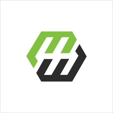İlk harf wm logo veya mw logo vektör tasarım şablonu