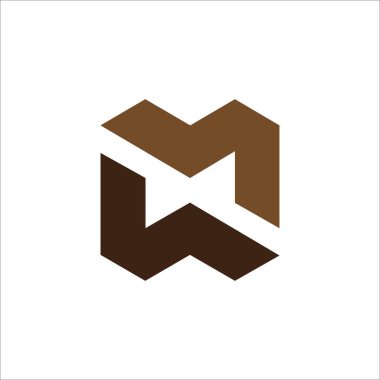 İlk harf wm logo veya mw logo vektör tasarım şablonu
