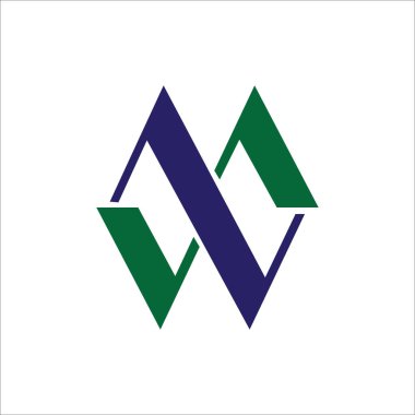 İlk harf wm logo veya mw logo vektör tasarım şablonu
