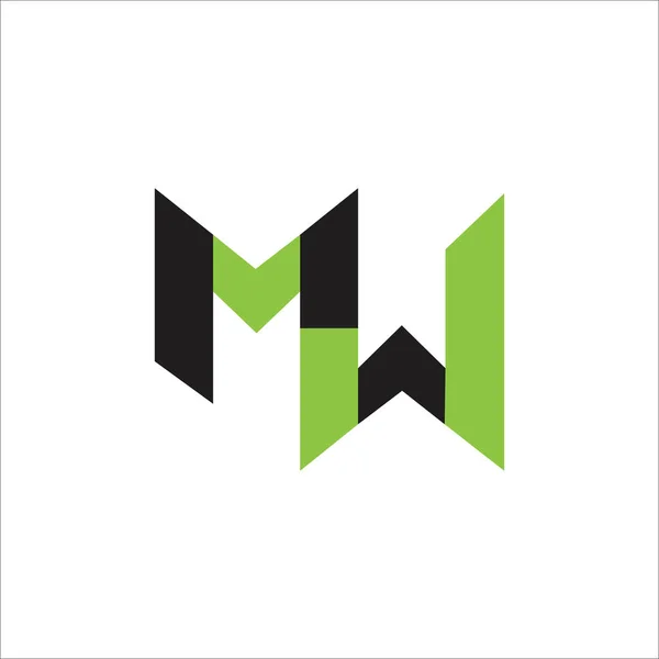 初期文字WmロゴまたはMwロゴベクトルデザインテンプレート — ストックベクタ