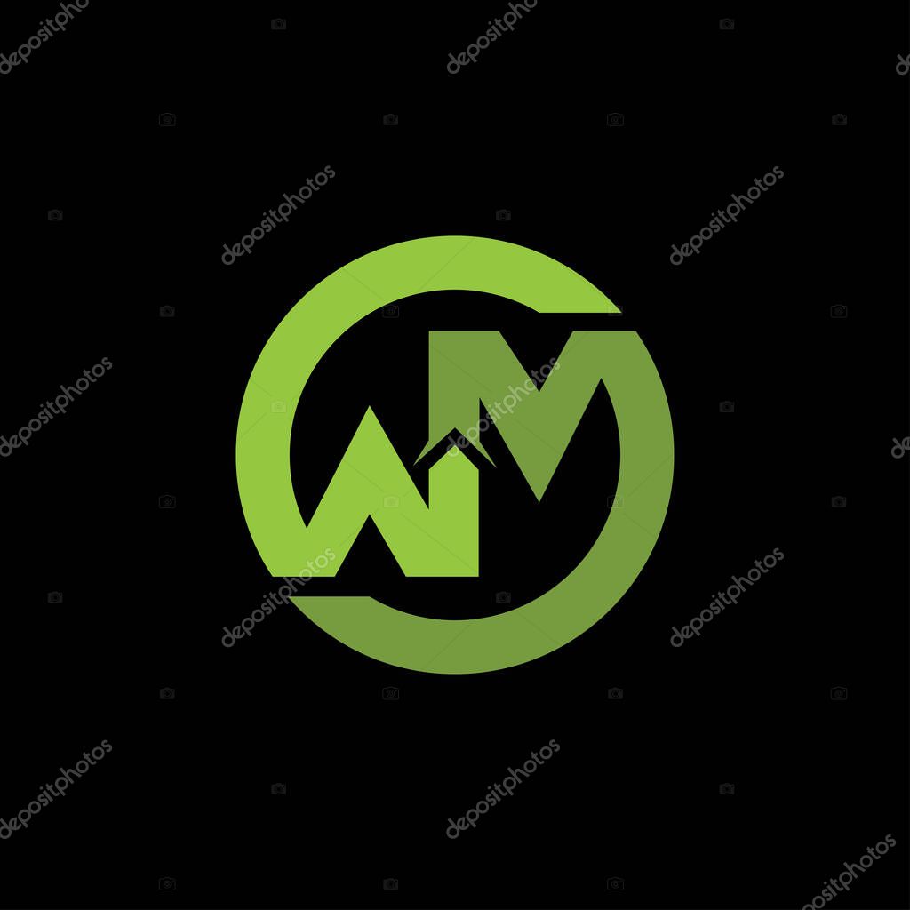 Initial letter wm logo or mw logo vector design templates