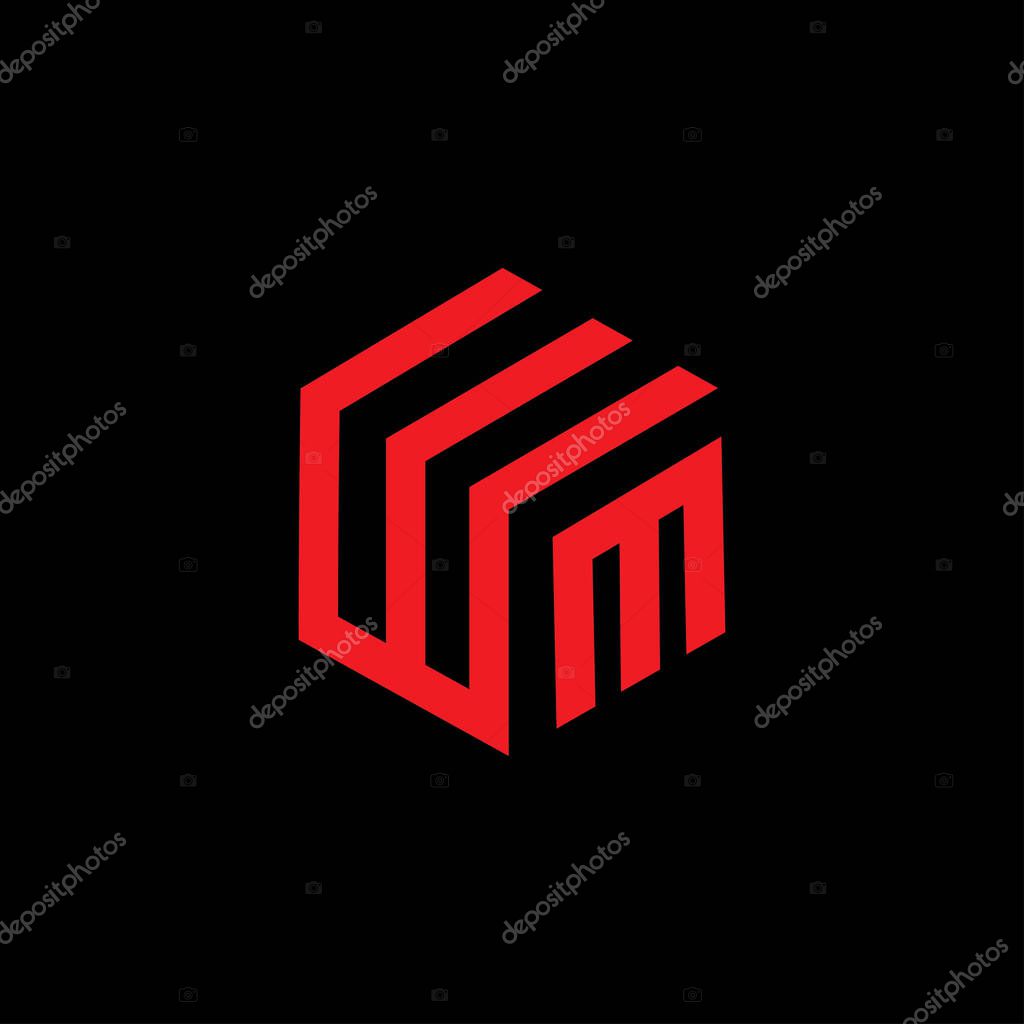 Initial letter wm logo or mw logo vector design templates