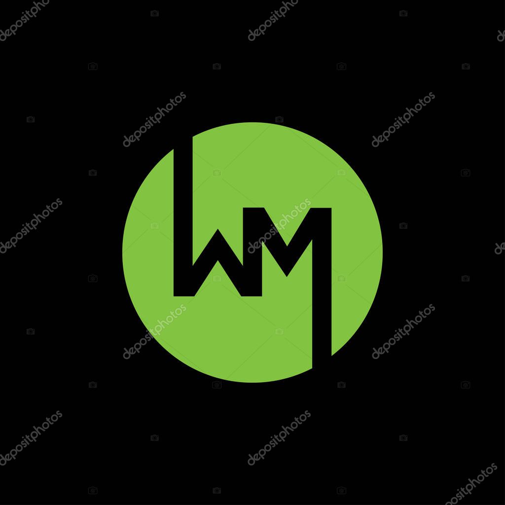 Initial letter wm logo or mw logo vector design template