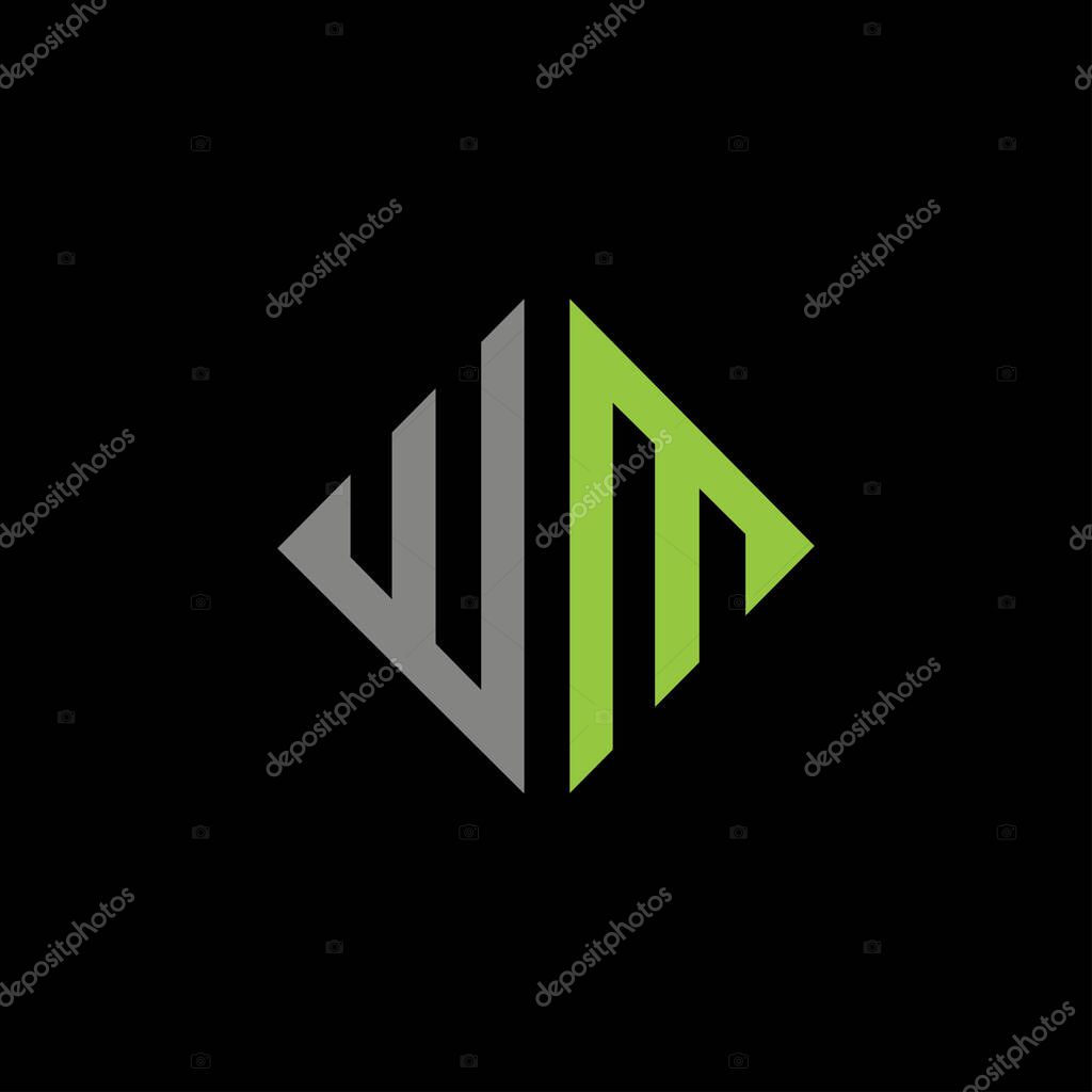 Initial letter wm logo or mw logo vector design template