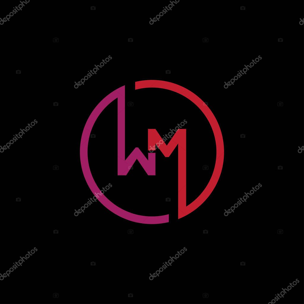 Initial letter wm logo or mw logo vector design template