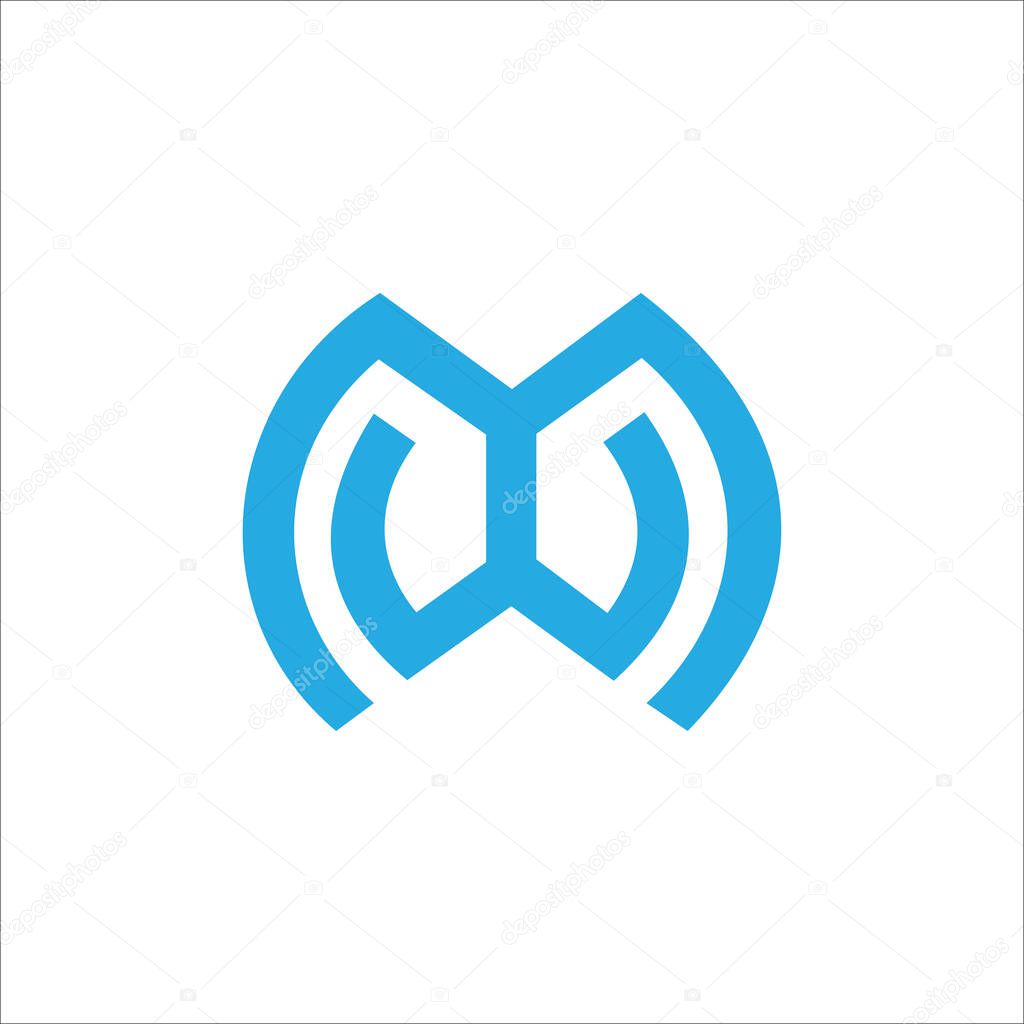 Initial letter wm logo or mw logo vector design template